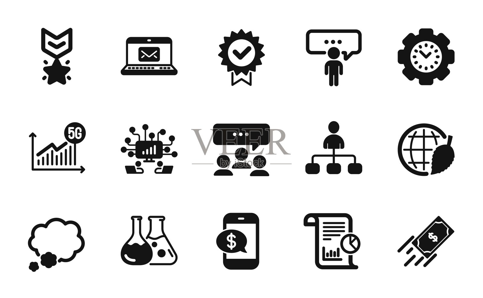 向量集证书，报告和电话支付图标简单集。向量图标素材