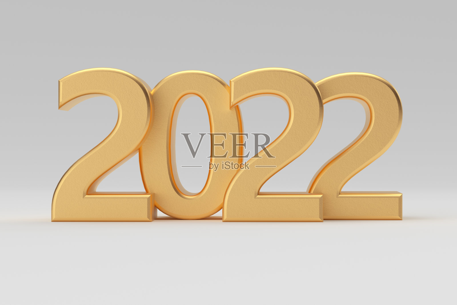 新的2022年黄金标志。3d渲染照片摄影图片