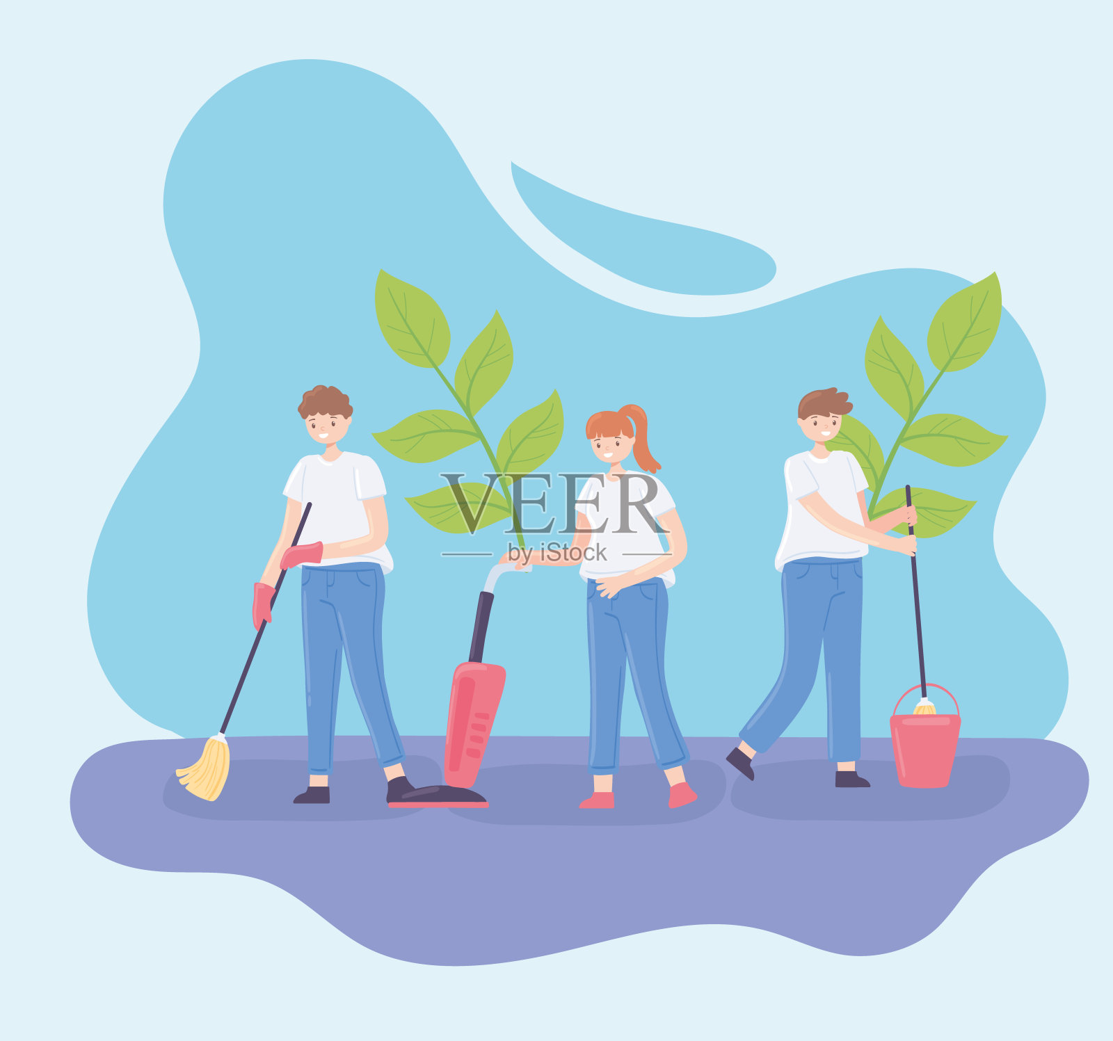 照料家庭的人插画图片素材