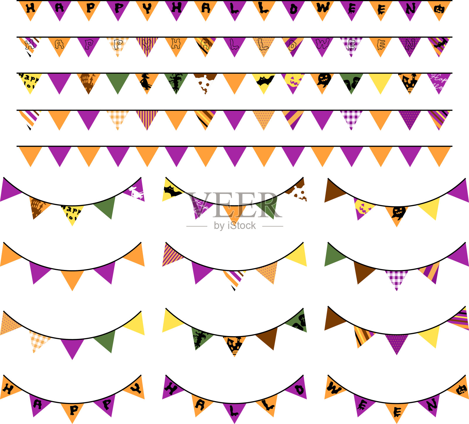 万圣节旗帜的插图插画图片素材