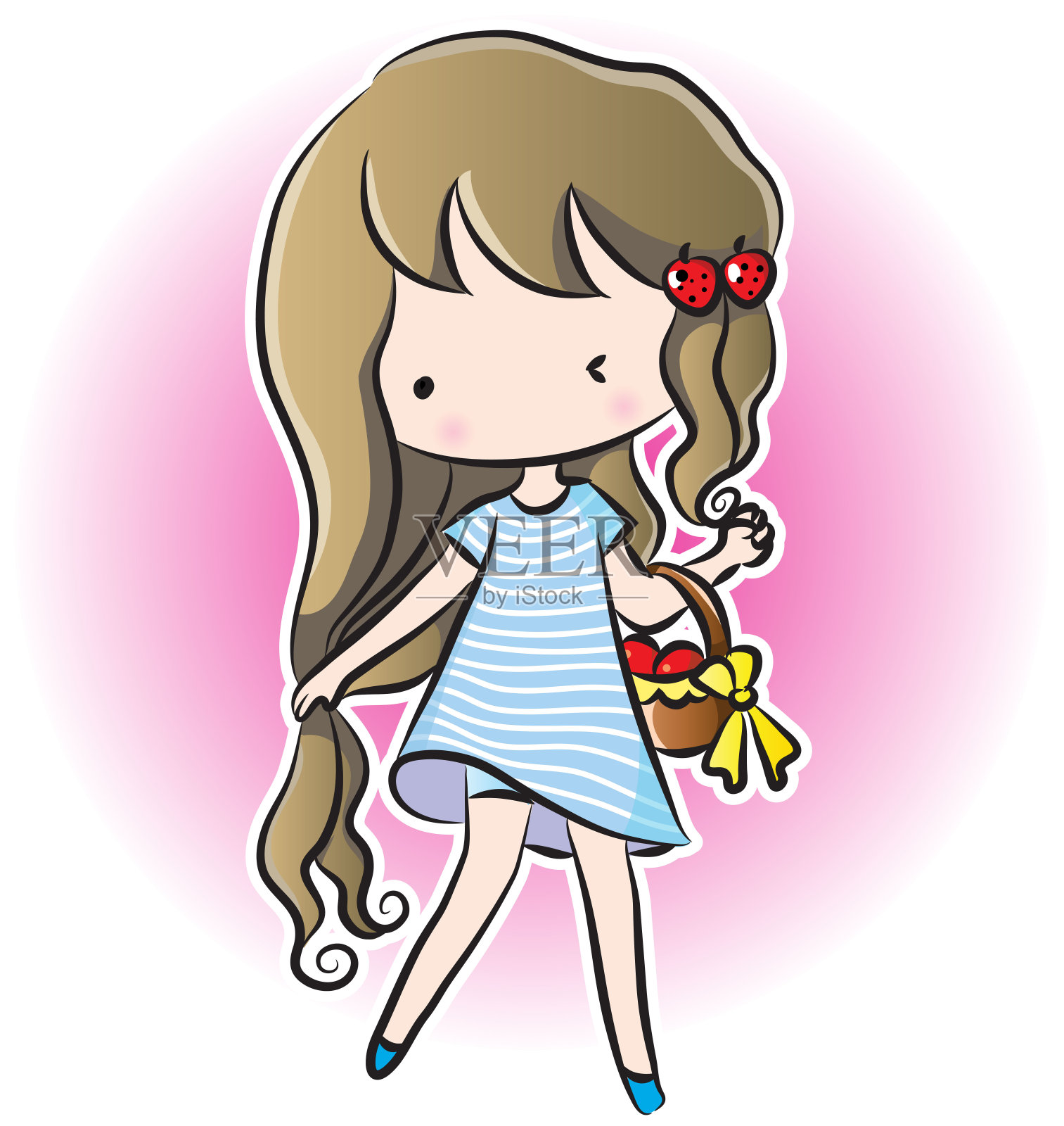 向量卡通可爱可爱的女孩设计元素图片