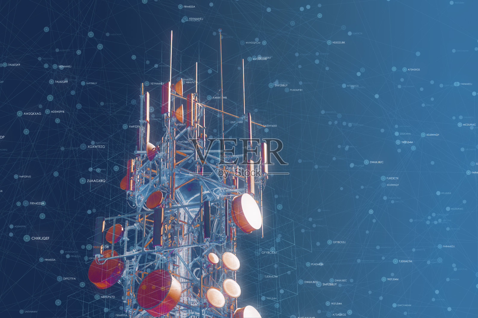 有连接点的电信塔照片摄影图片