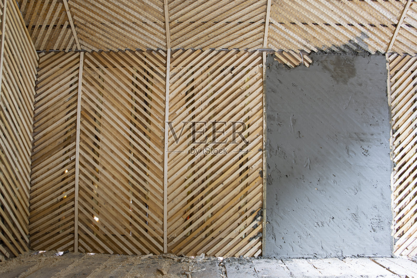 新房子建造中的应变和石膏照片摄影图片