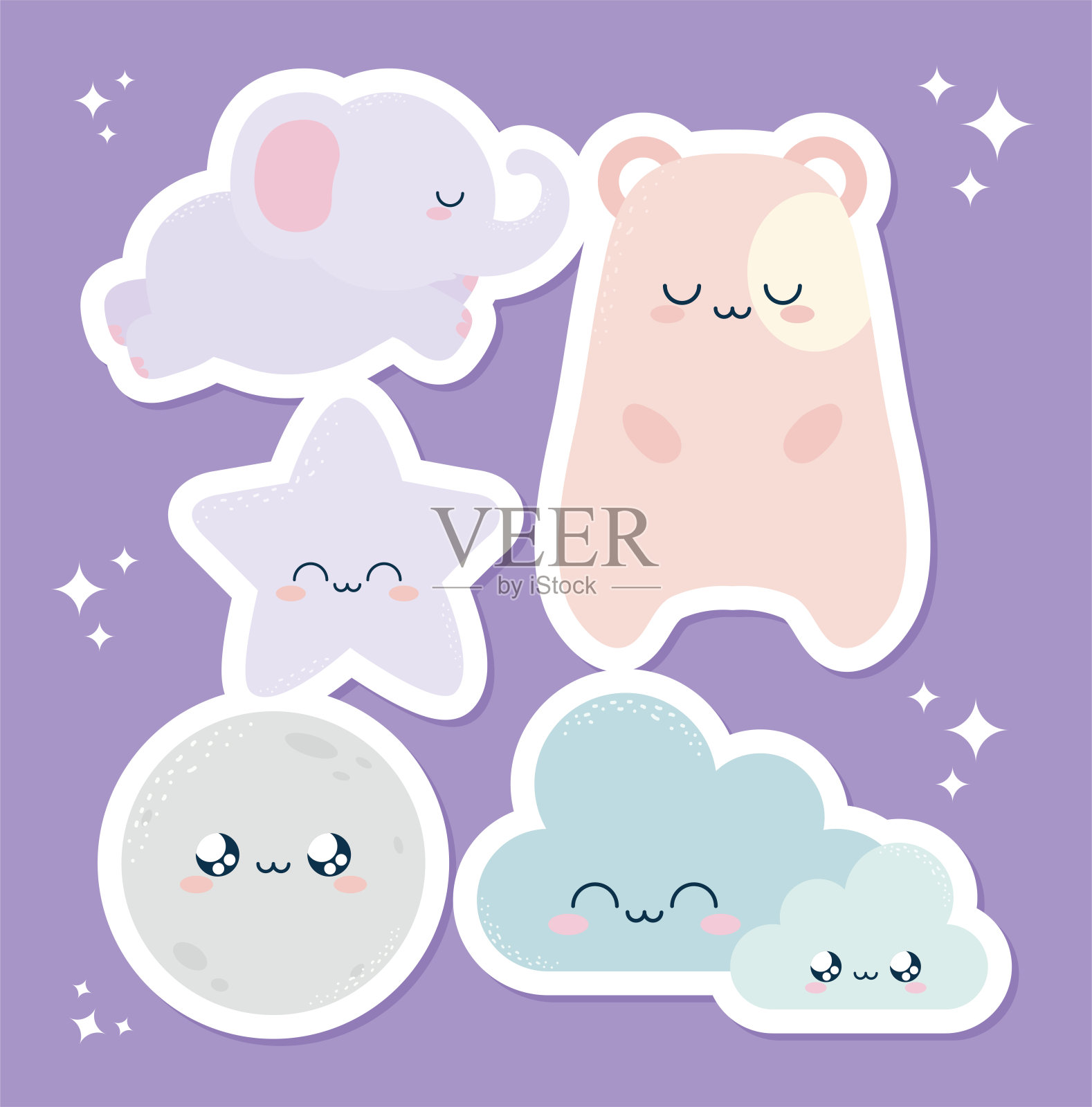 晚安图标插画图片素材