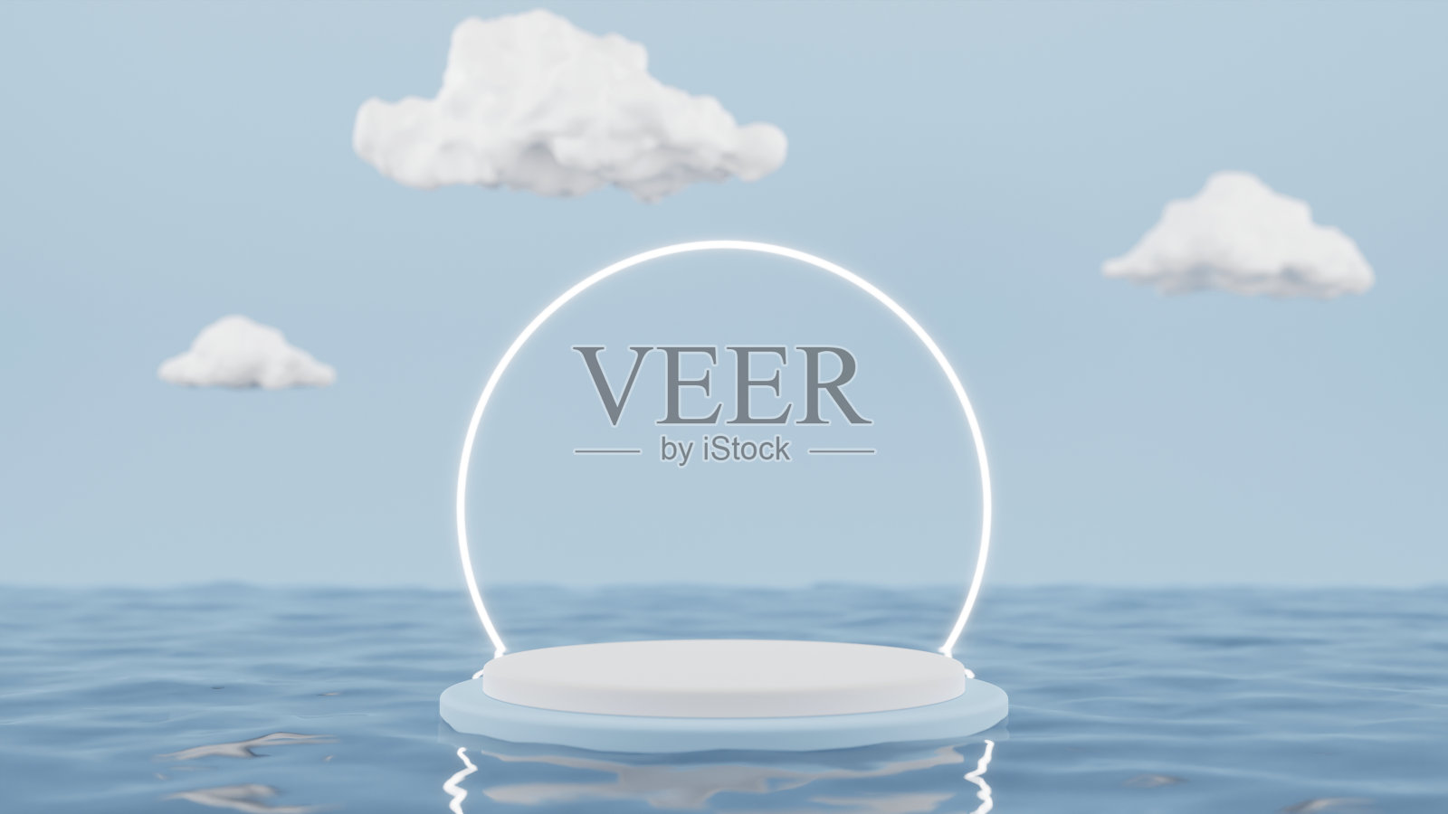 三维几何形状形式渲染在最小的场景讲台展示，商店的前面，展示模型箱和舞台的化妆品高级产品展示放置空的空白空间。照片摄影图片