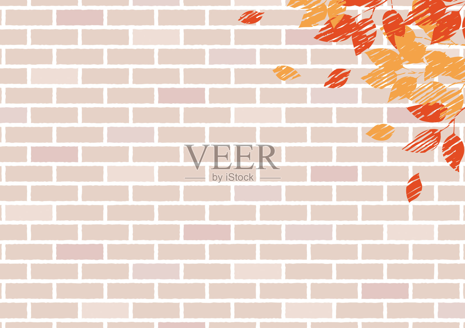 砖墙和木头的背景插画图片素材