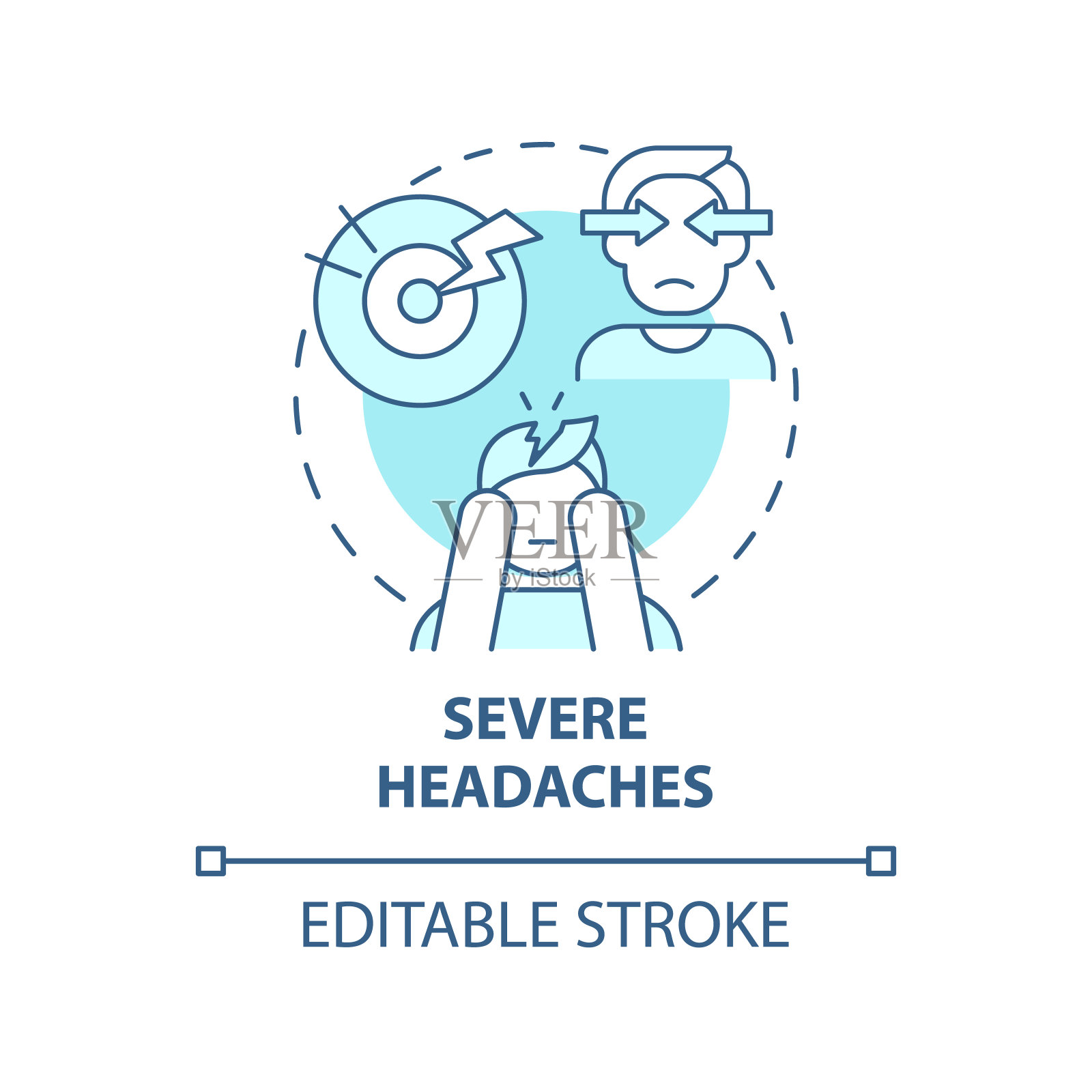 令人头痛的概念图标插画图片素材