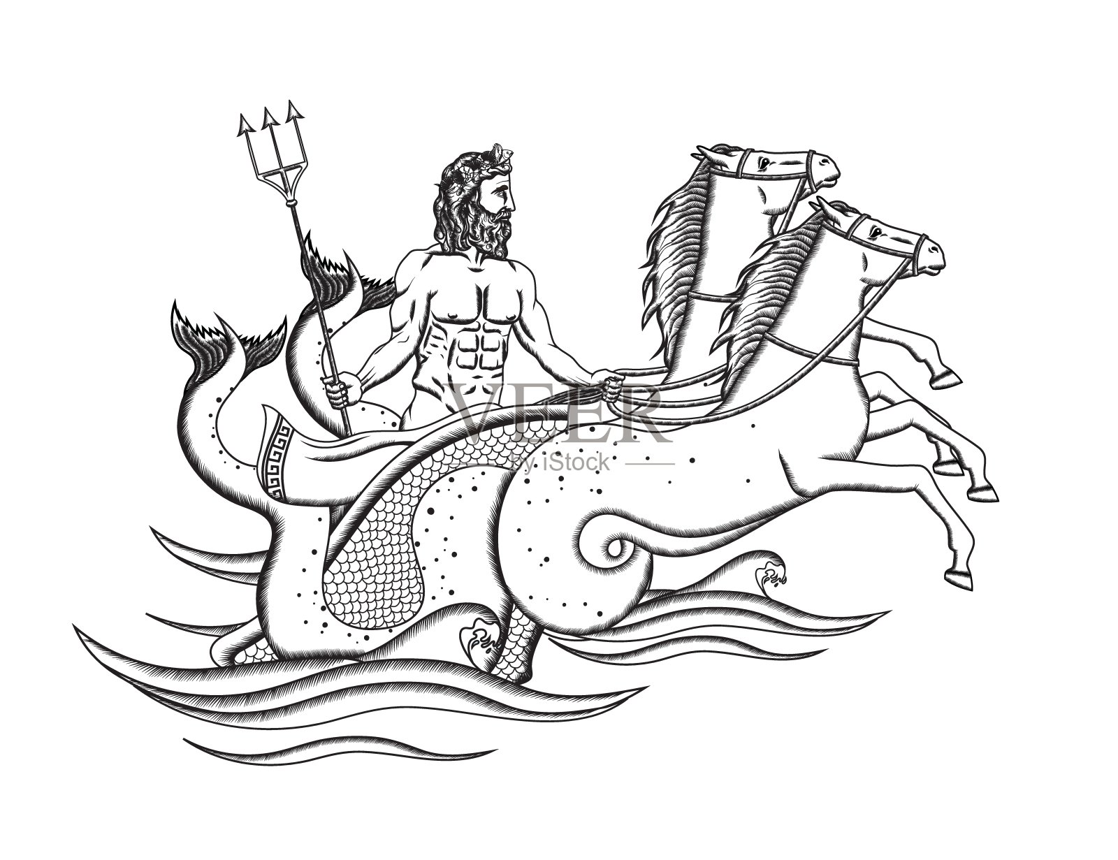 波塞冬插画图片素材