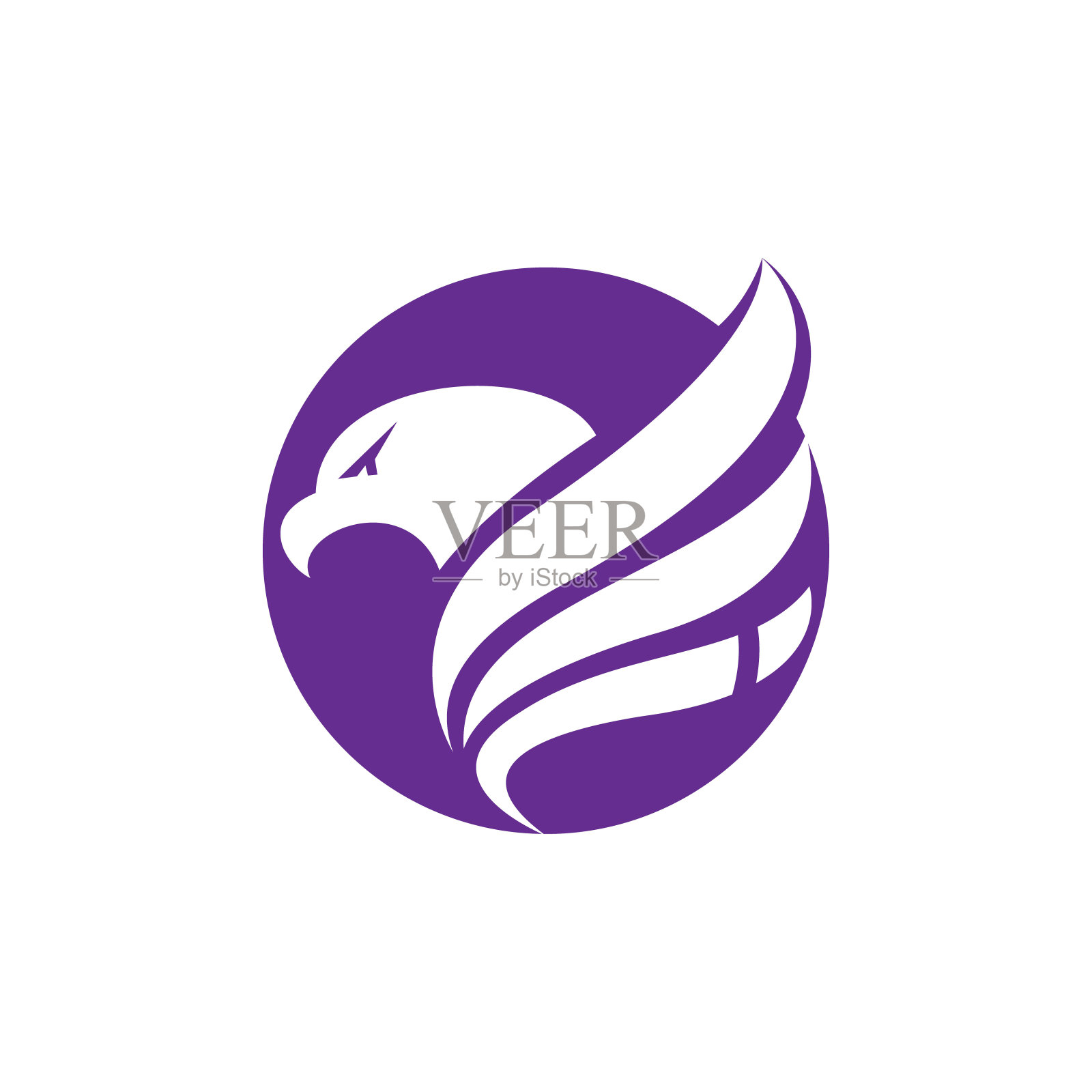 鹰鸟标志抽象设计。飞翔翱翔的猎鹰标志概念图标。插画图片素材