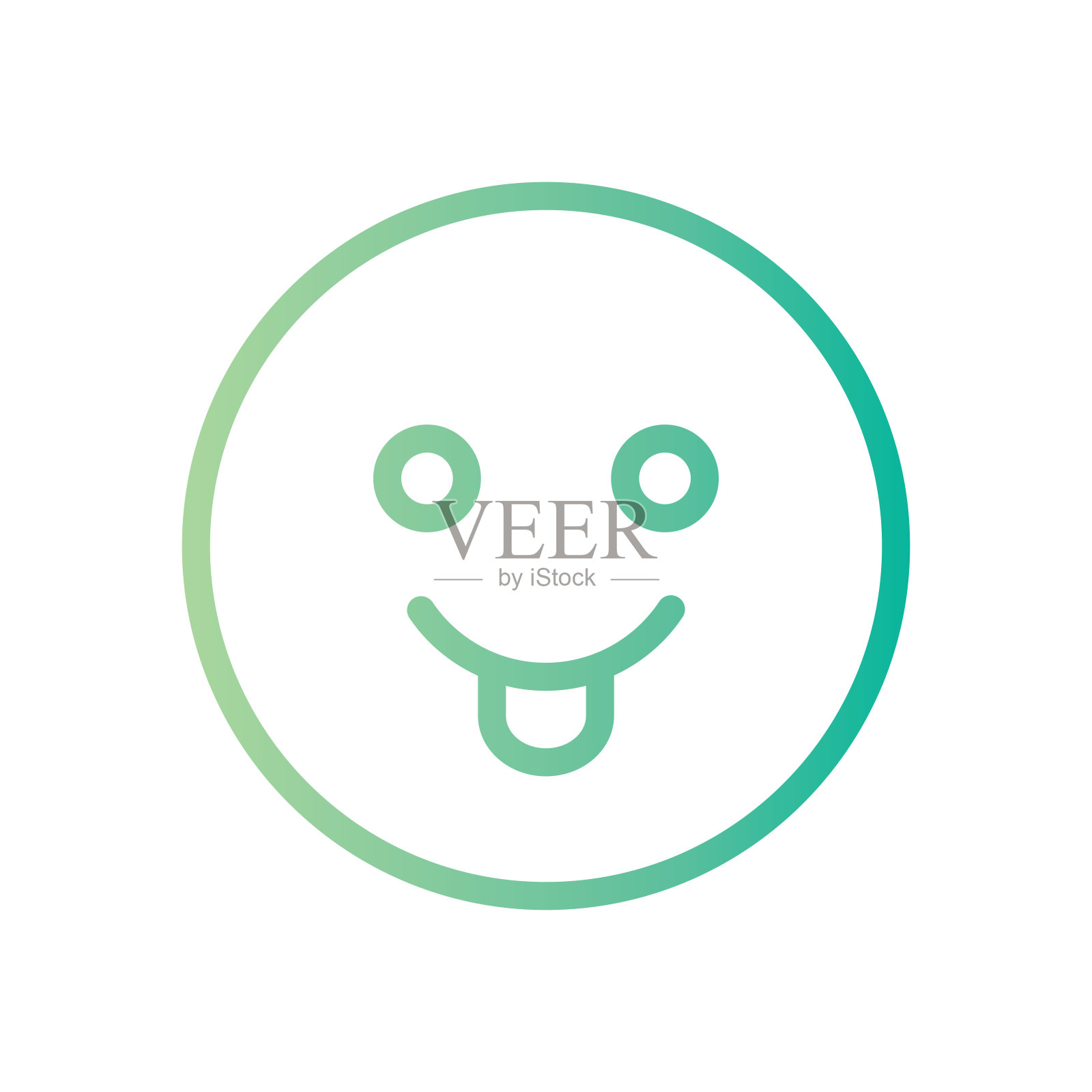 舌渐变图标隔离在白色背景插画图片素材