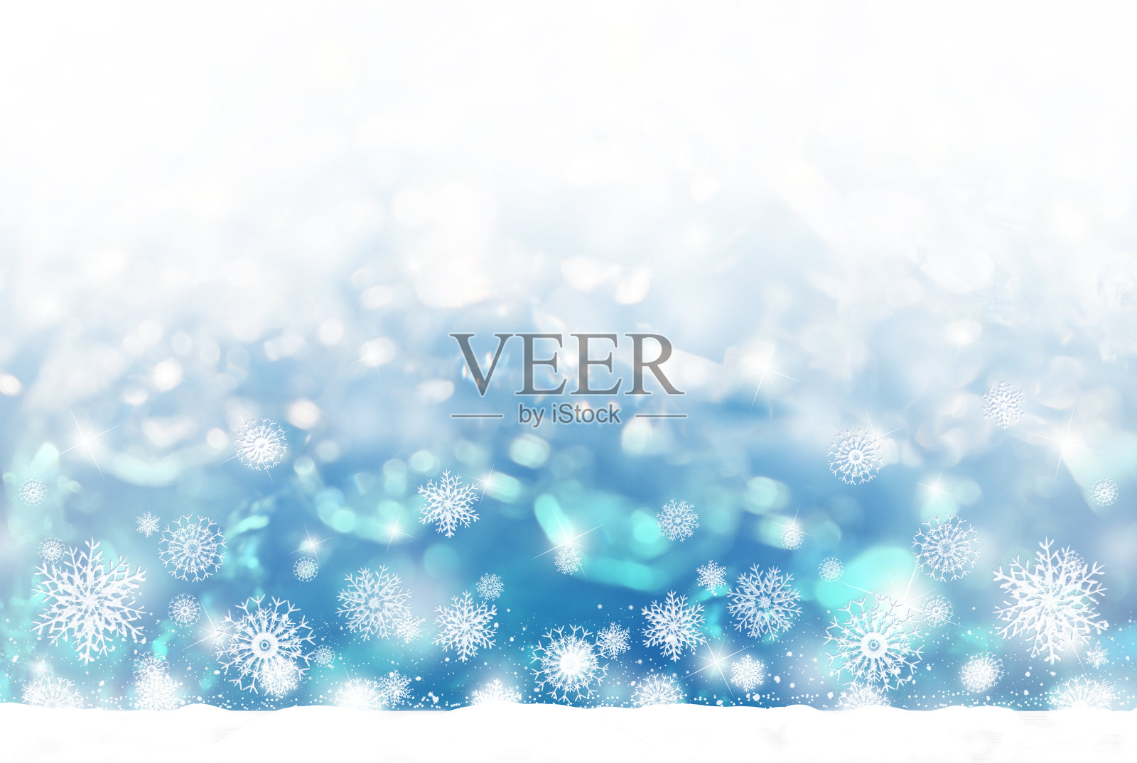 受影响模糊照片 宝石或水晶灯，雪和星星闪烁的背景插图照片摄影图片