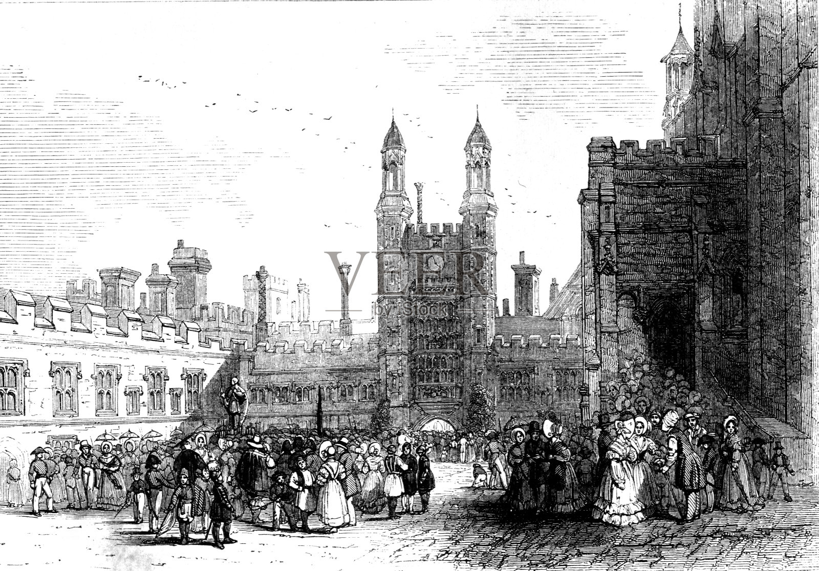 伊顿学院蒙特传统19世纪的一天插画图片素材