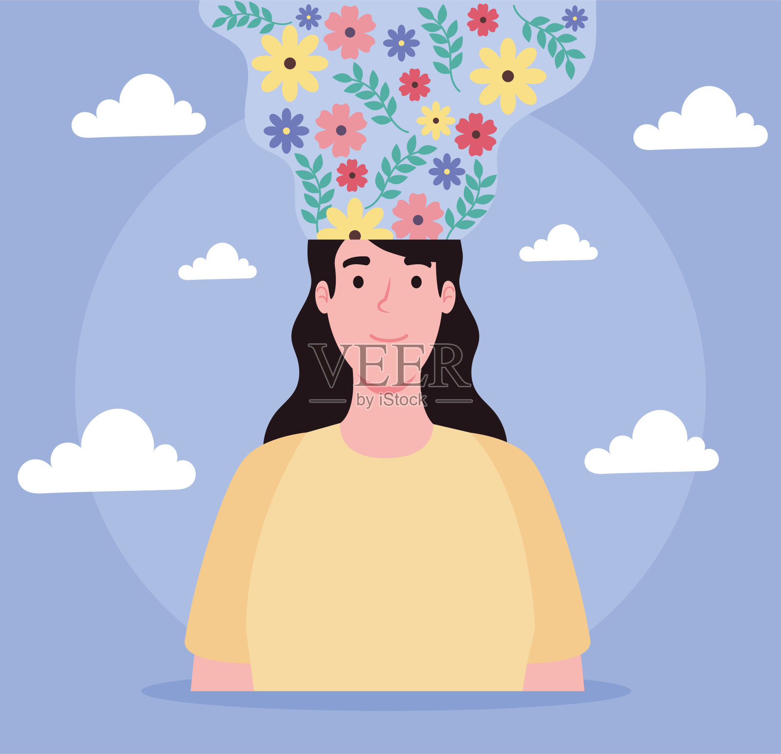 花心女人插画图片素材