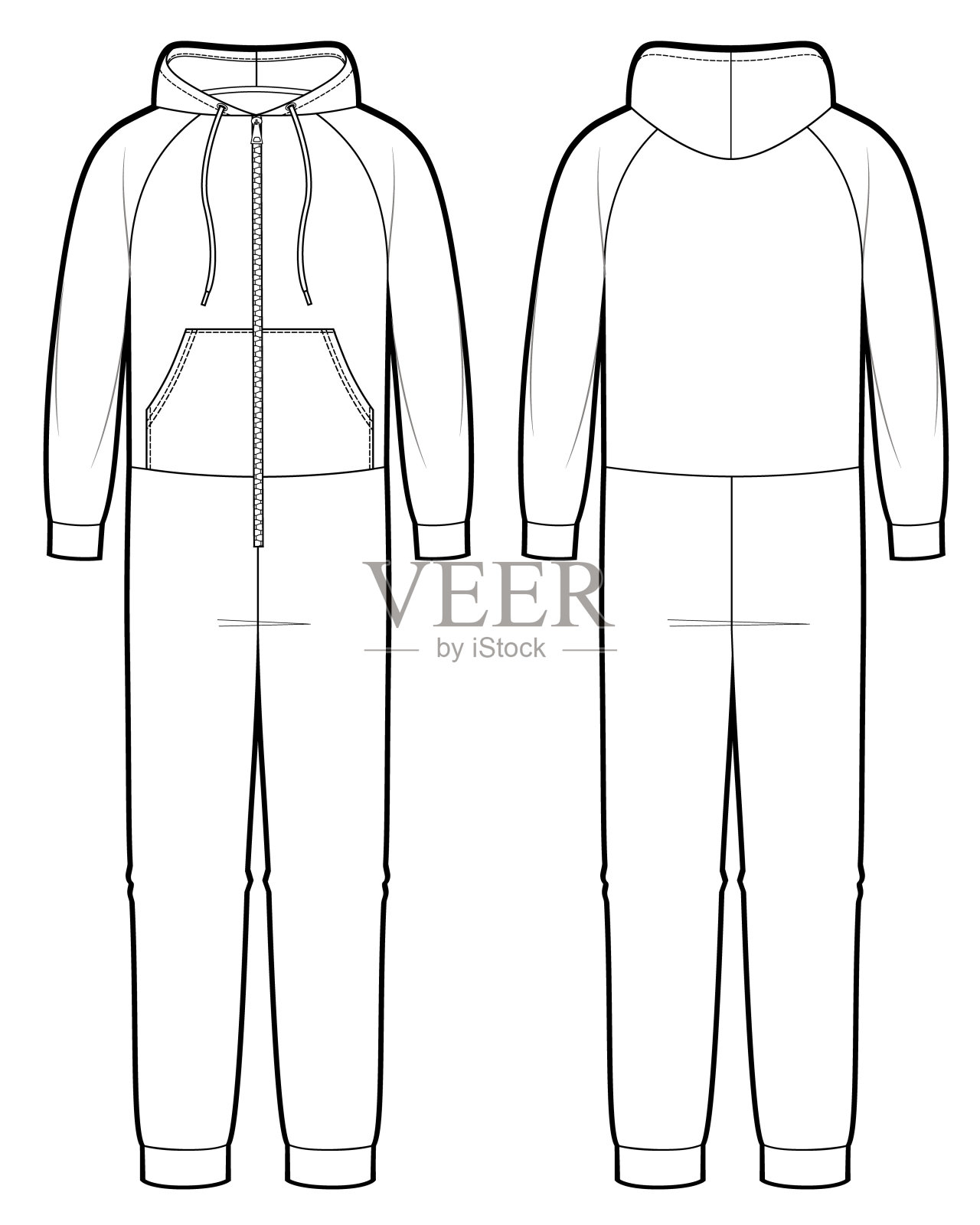 连衣裤睡衣技术时尚插图与全长设计元素图片