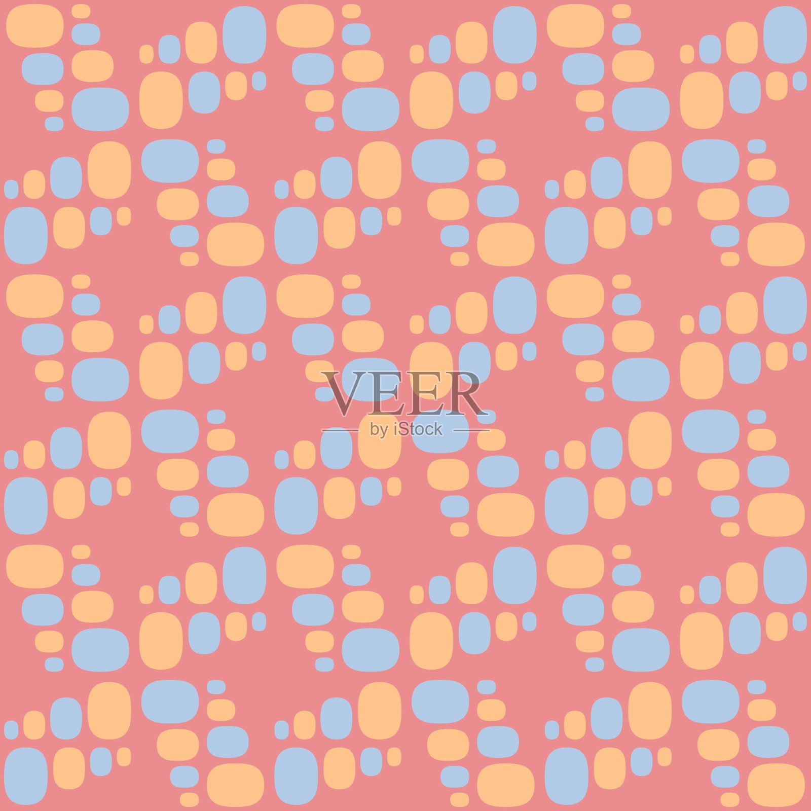 圆角抽象无缝模式-强调任何表面。插画图片素材