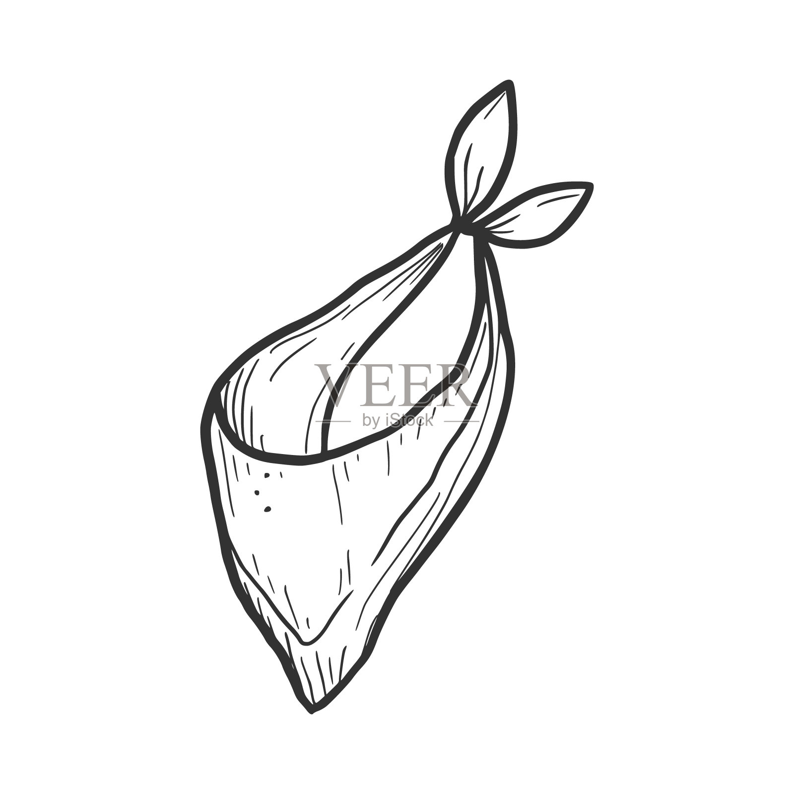 手画的脖子bandana元素。插画图片素材