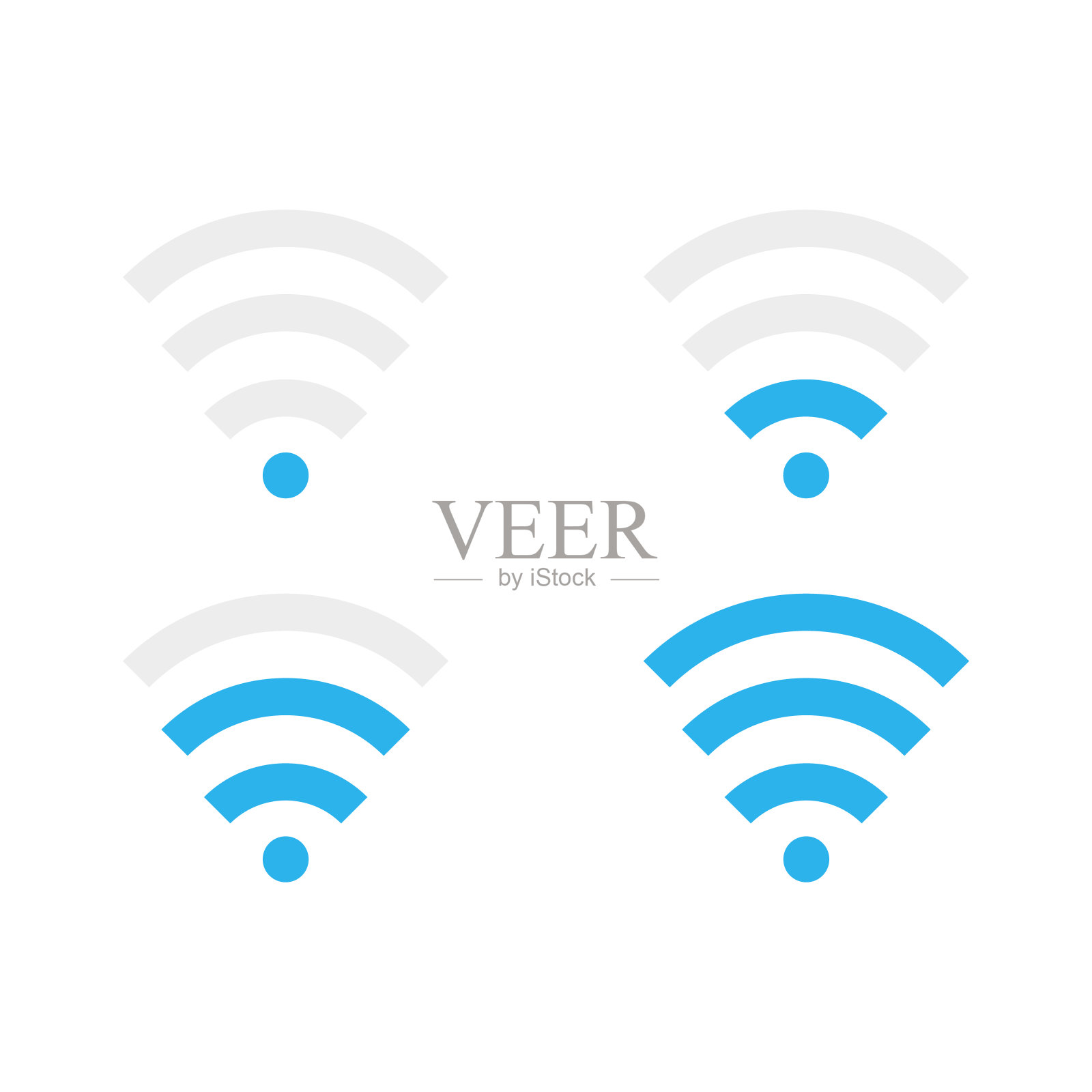 wi fi set矢量插图插画图片素材