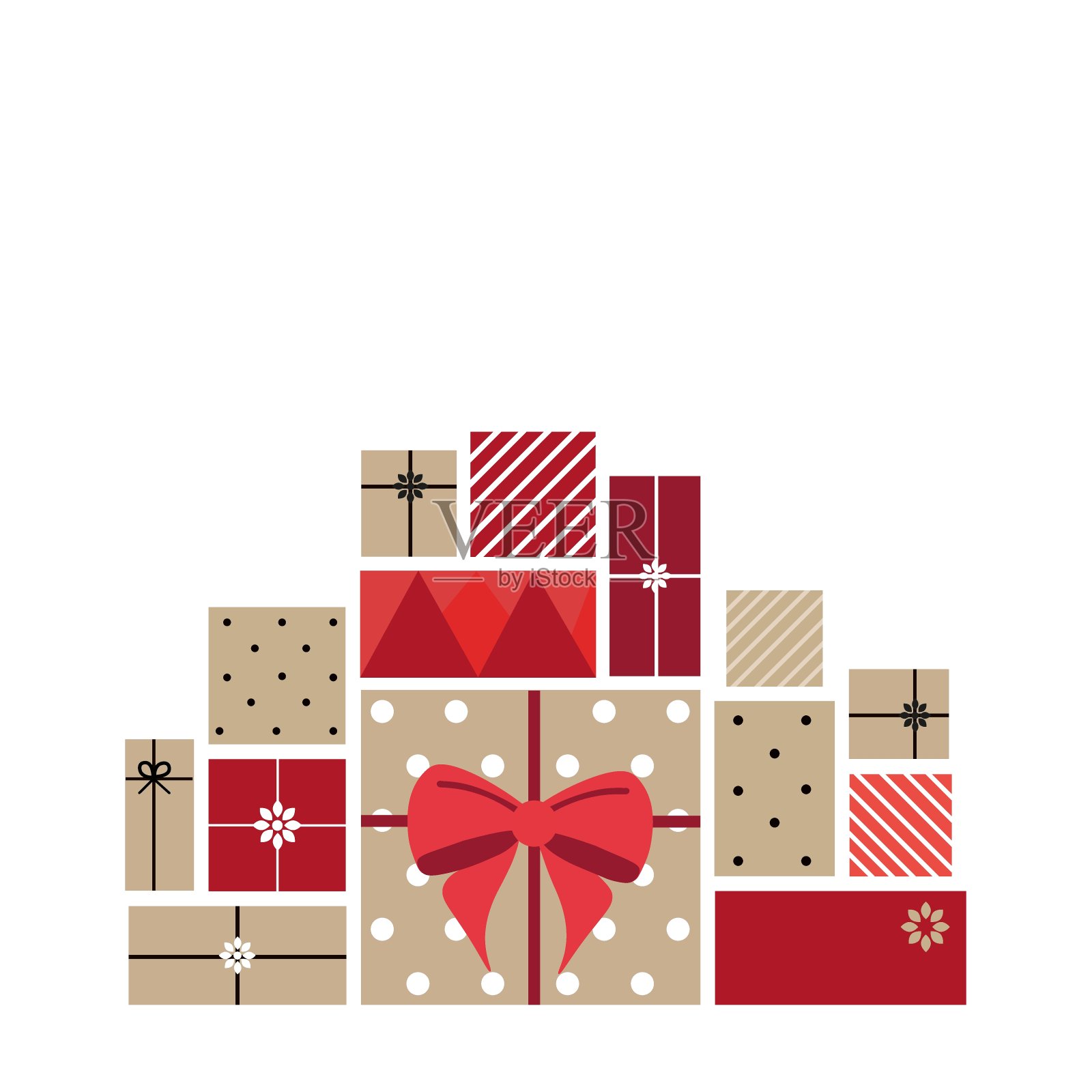 一套圣诞礼物。矢量图插画图片素材