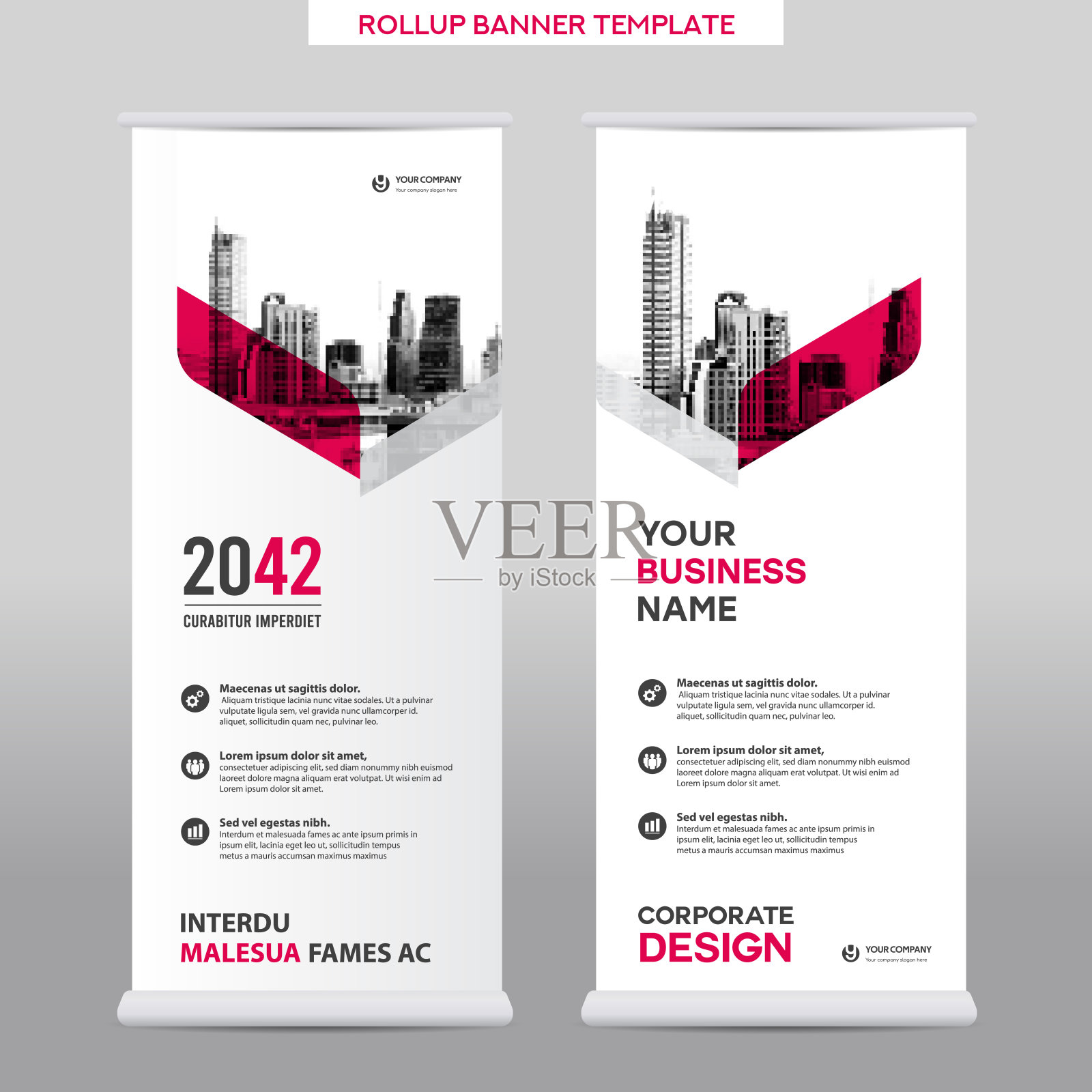 城市背景业务卷设计模板。设计模板素材