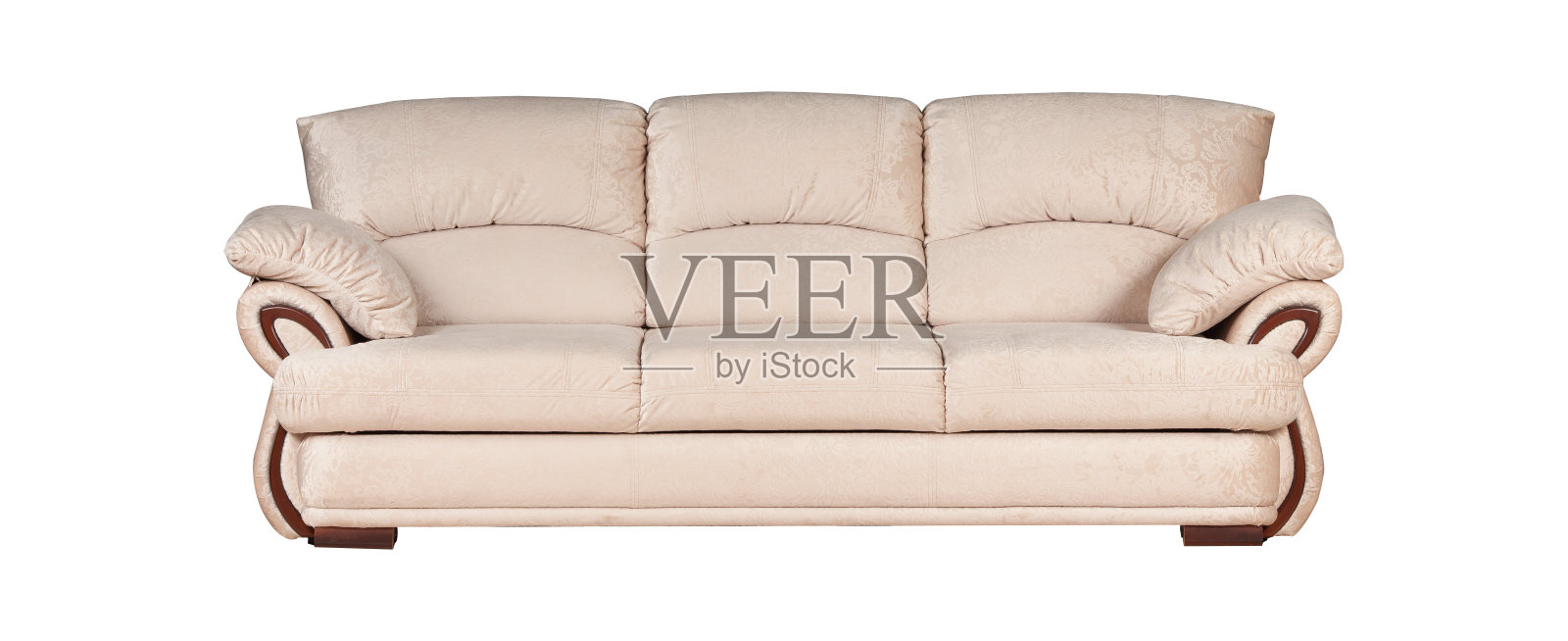 米色沙发孤立在白色背景上照片摄影图片