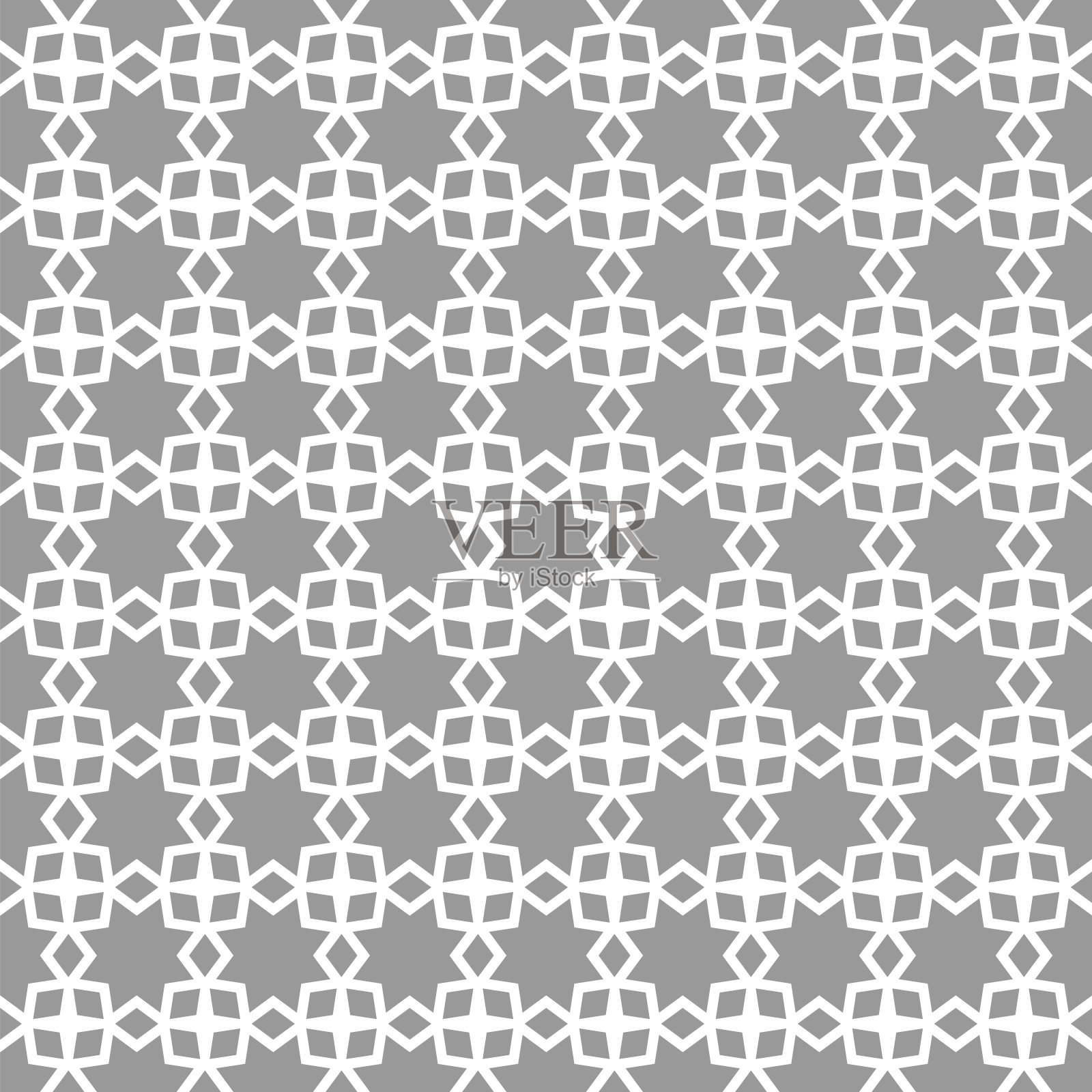 阿拉伯、伊斯兰无缝图案配星形、线条几何点缀插画图片素材