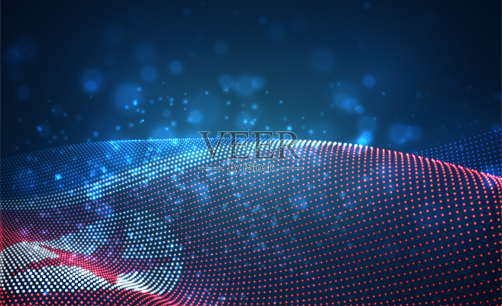 向量明亮发光的国家旗帜抽象点。插画图片素材