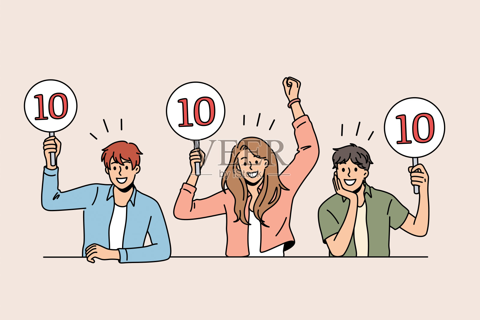 担任竞赛概念评审团插画图片素材