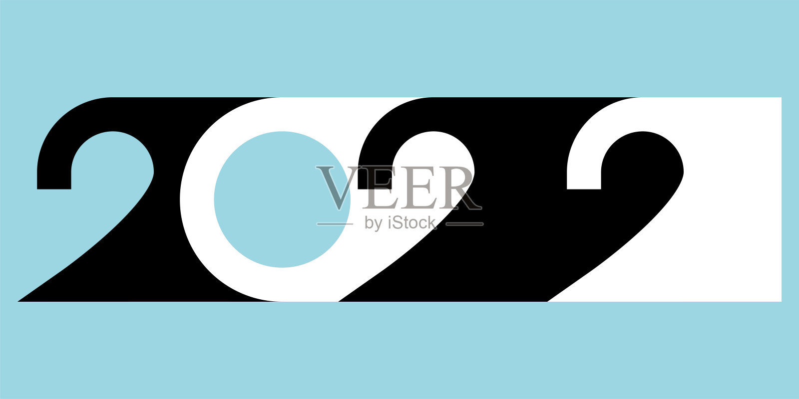 向量。2022年新年快乐标志文字设计。设计模板与2022印刷标志。2022年新年快乐符号集。极简主义背景的品牌，旗帜，封面，明信片。插画图片素材