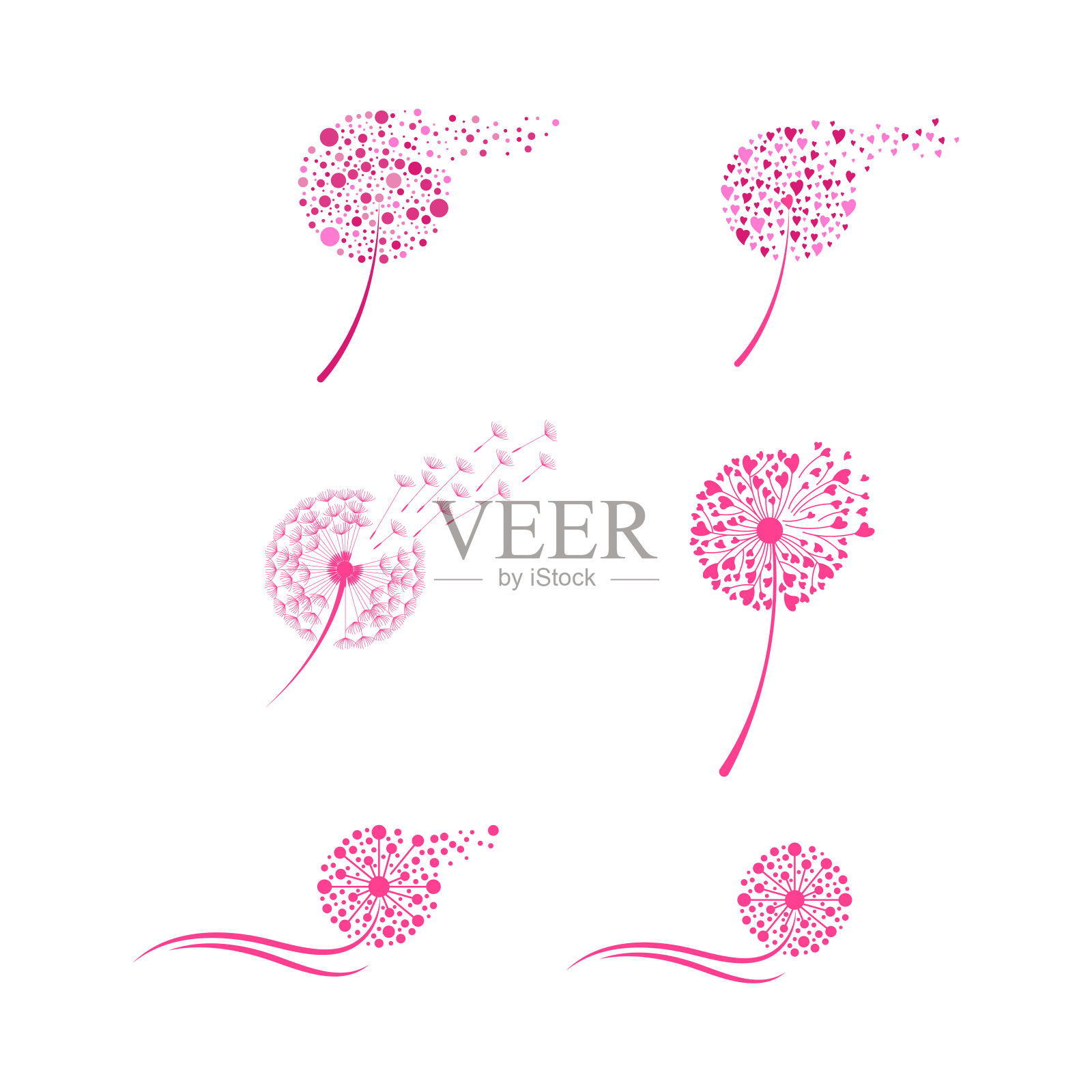 蒲公英矢量图标设计插画图片素材