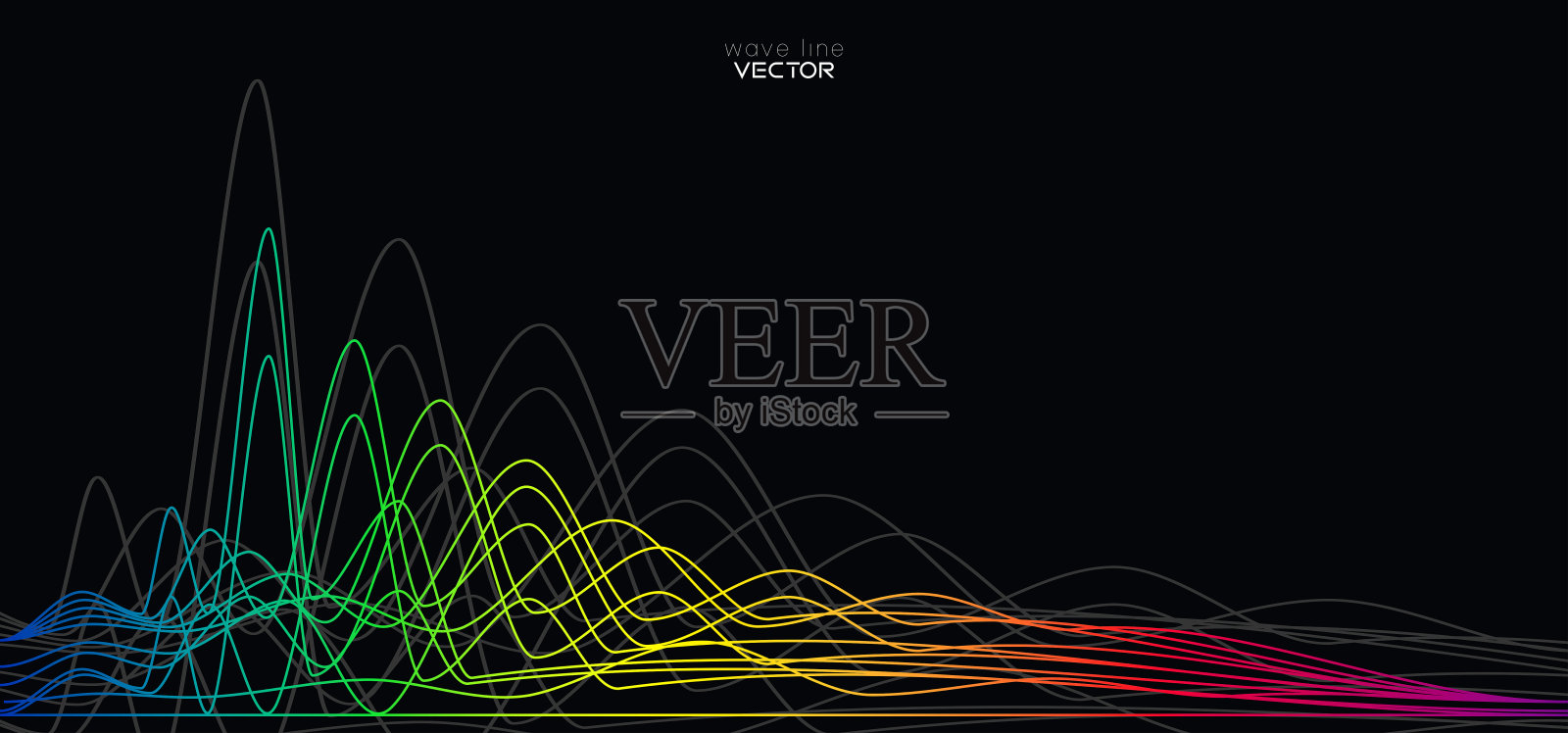 声波抽象多色背景矢量设计插画图片素材