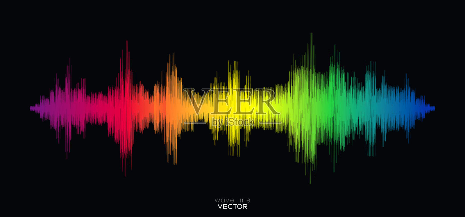 波线抽象声均衡器多色矢量设计插画图片素材