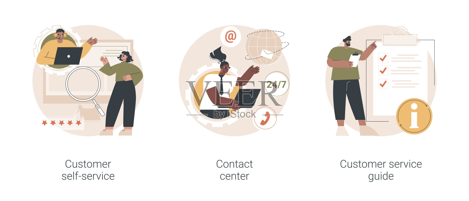 用户支持抽象概念矢量图。插画图片素材