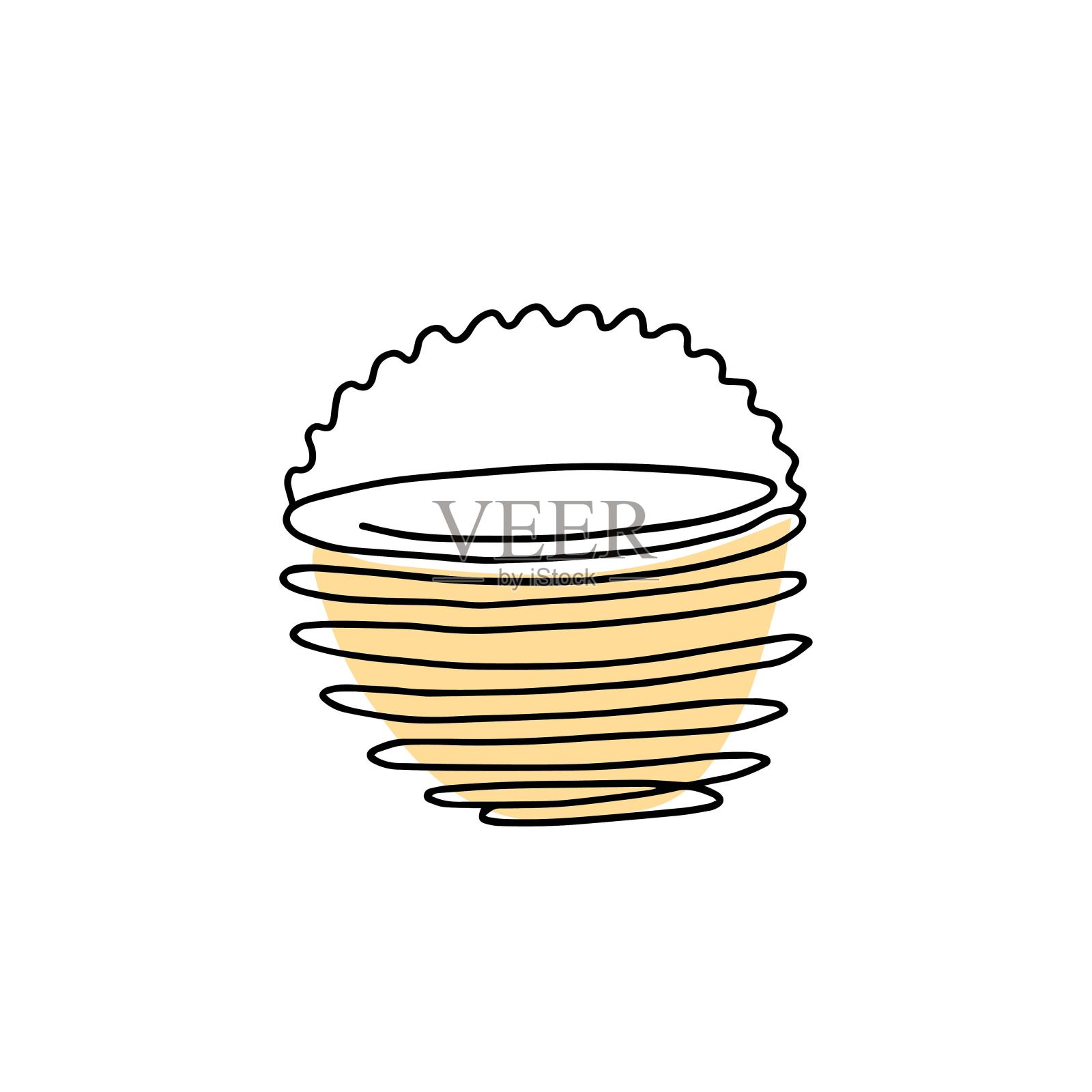 冬天温暖的针织衣服手绘元素在简单的颜色创造纺织设计，明信片，日历，相框。矢量插图。“n插画图片素材