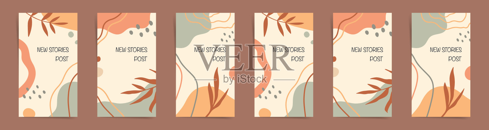 秋季销售故事横幅模板集。设计模板素材