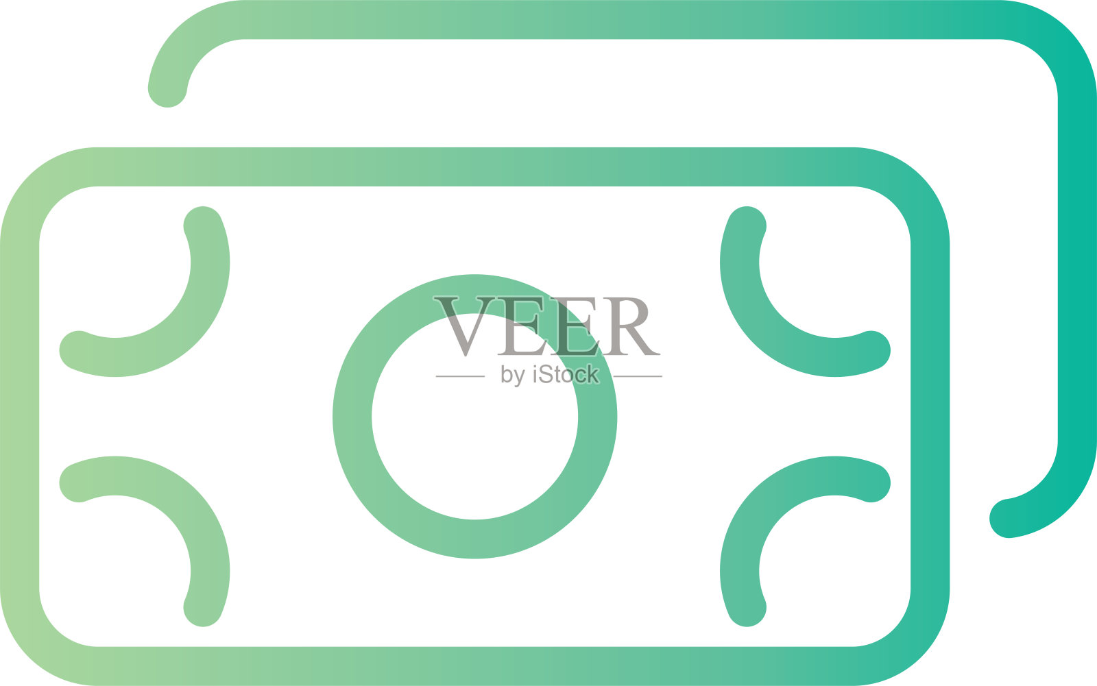 金钱梯度图标孤立在白色背景插画图片素材