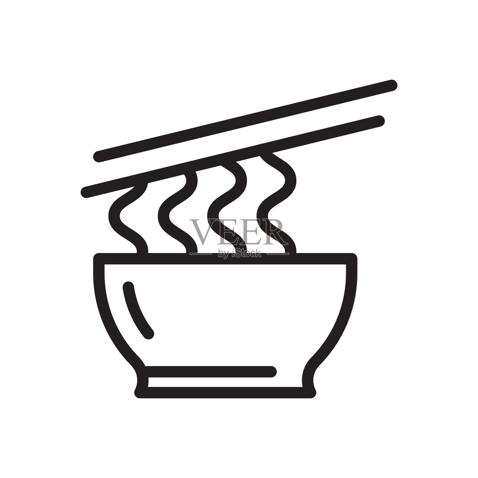 面条线图标孤立在白色背景上插画图片素材