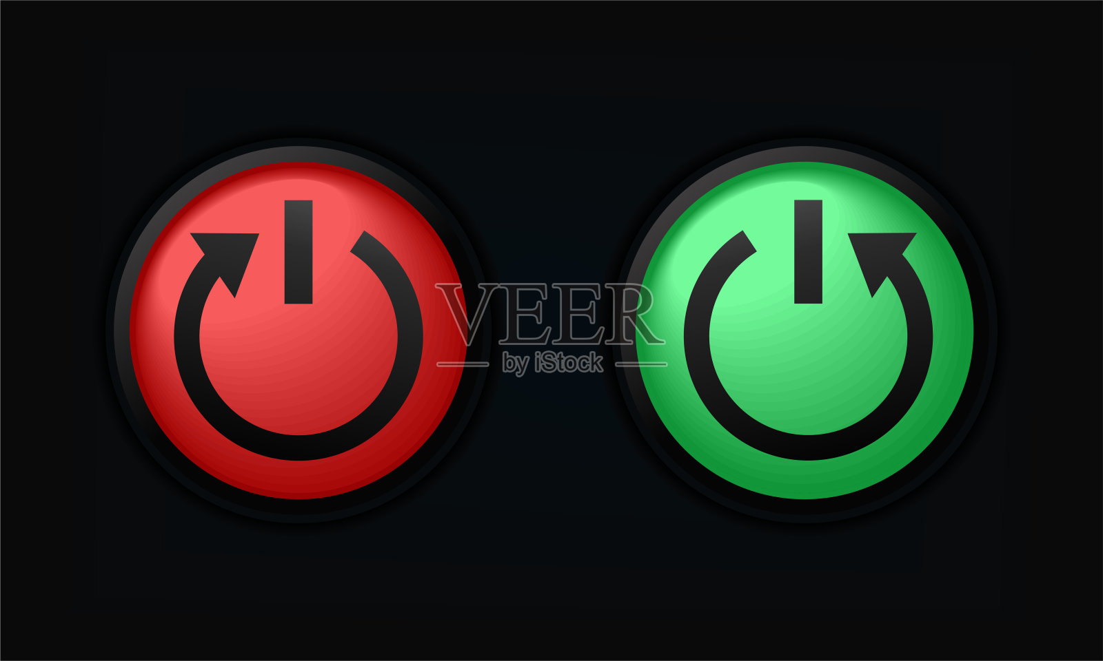 自动开/关开关按钮。自动刷新。设计元素图片