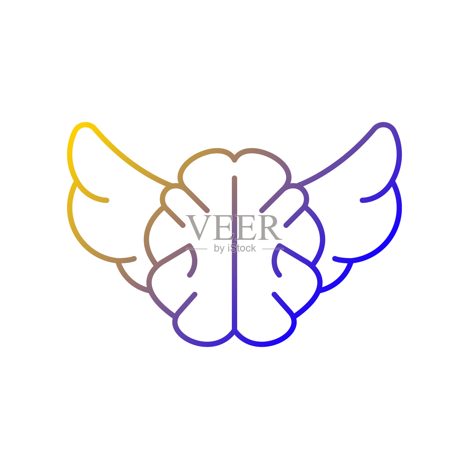 独立思考梯度线性矢量图标插画图片素材