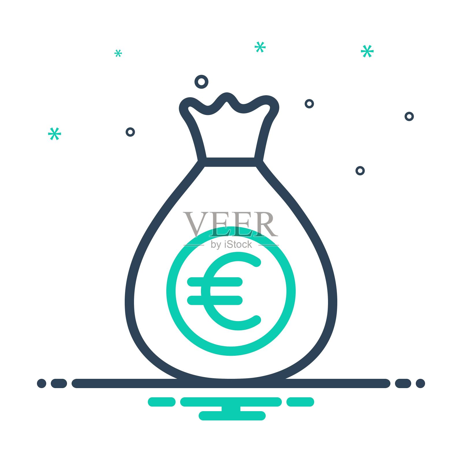 欧元汇率插画图片素材