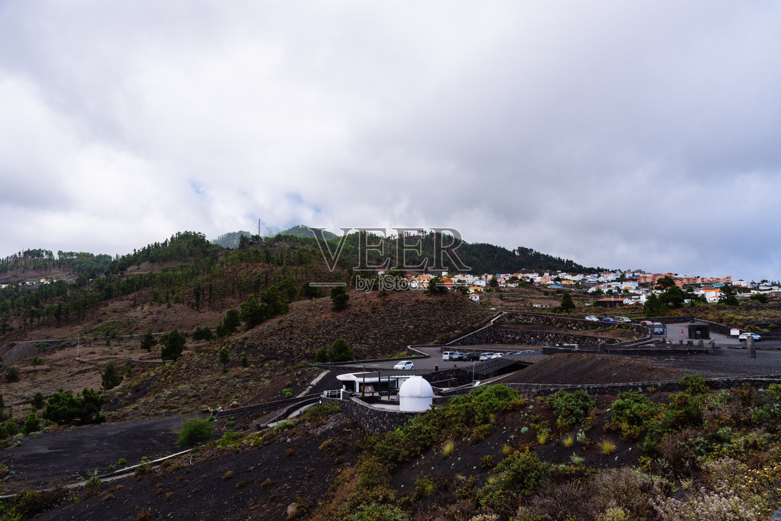 富恩卡连特火山景观，洛斯加那利亚斯，拉帕尔马照片摄影图片