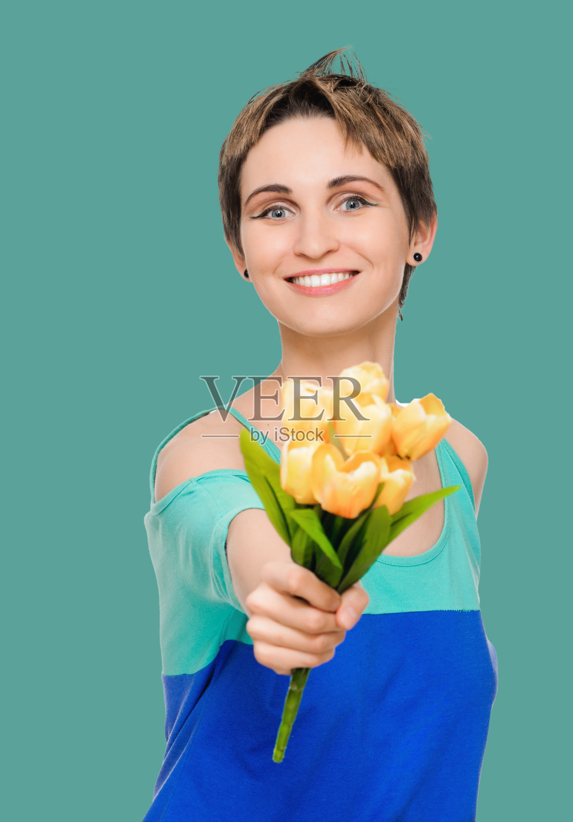 捧花美女照片摄影图片