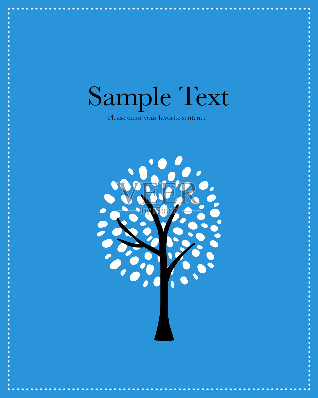 冬季圣诞树设计卡(垂直)插画图片素材