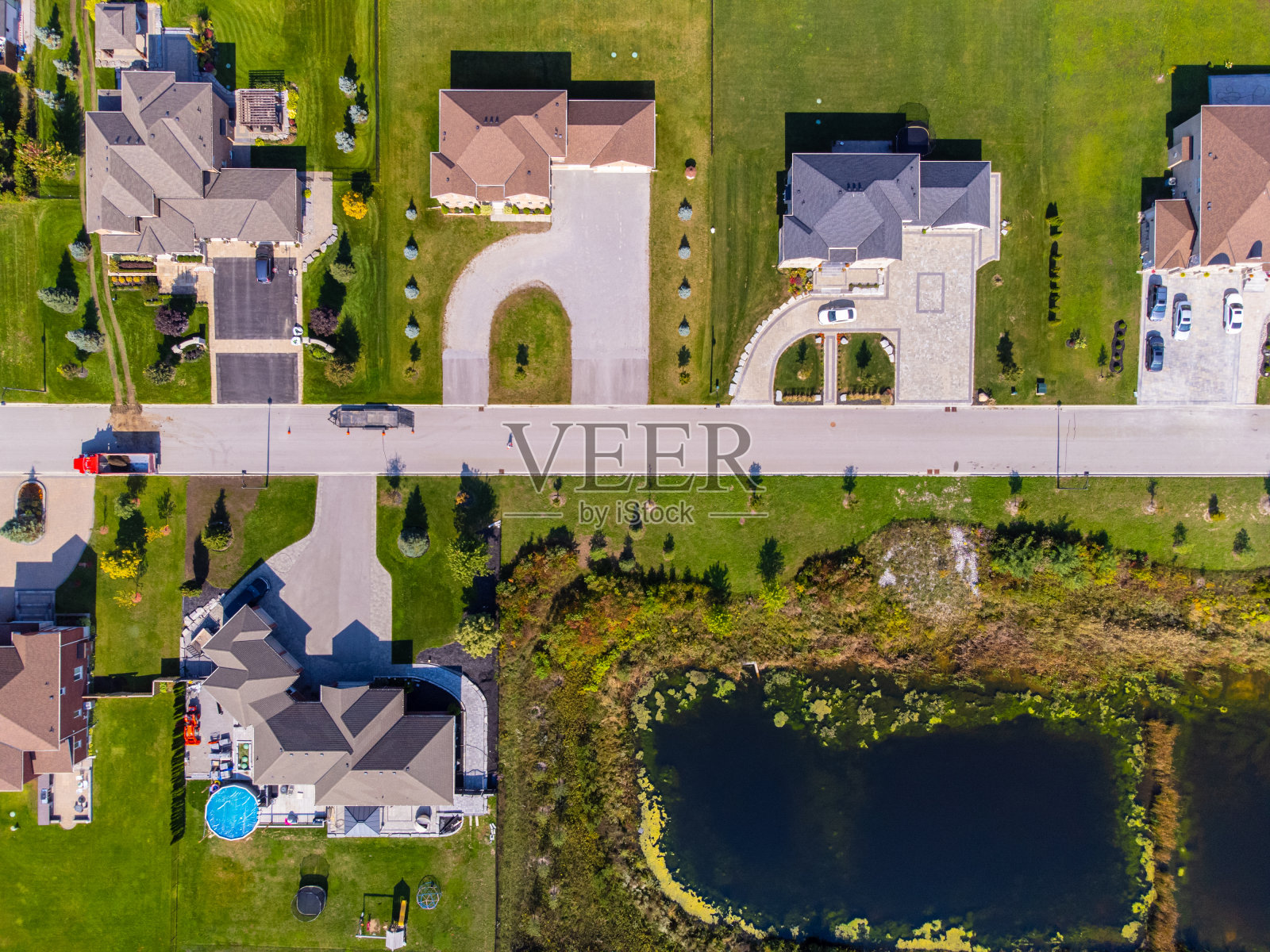 安大略豪华庄园的鸟瞰图照片摄影图片