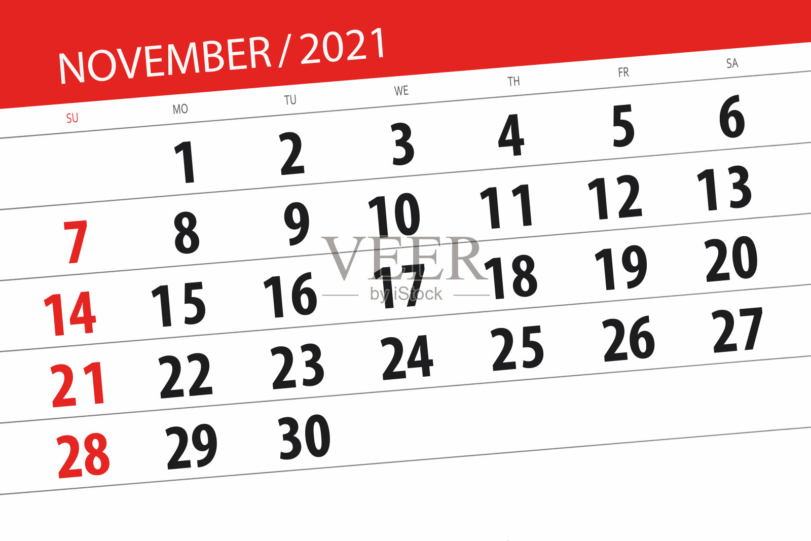 2021年11月的日历计划，截止日期设计模板素材