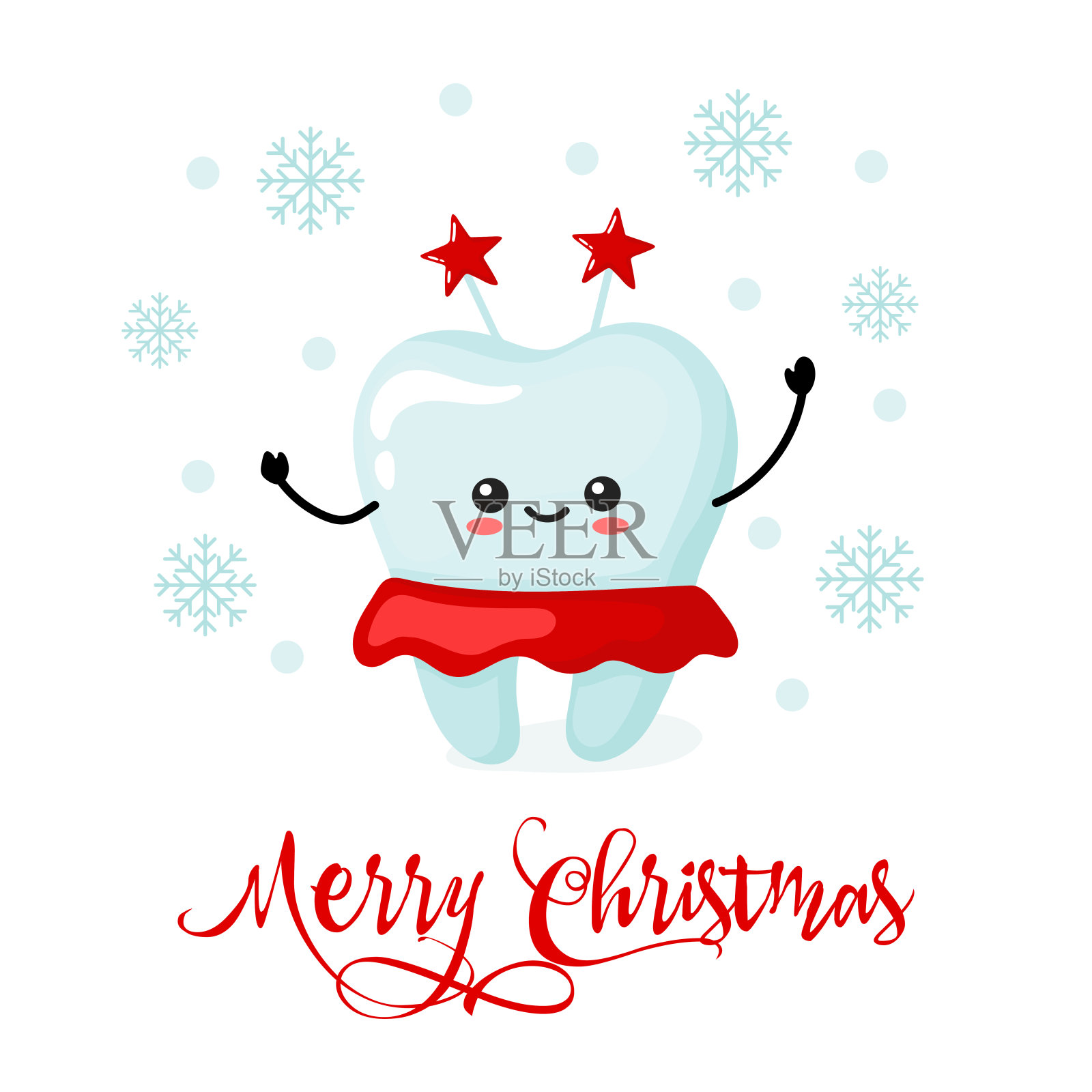 卡牙卡井圣诞。卡通风格插画图片素材