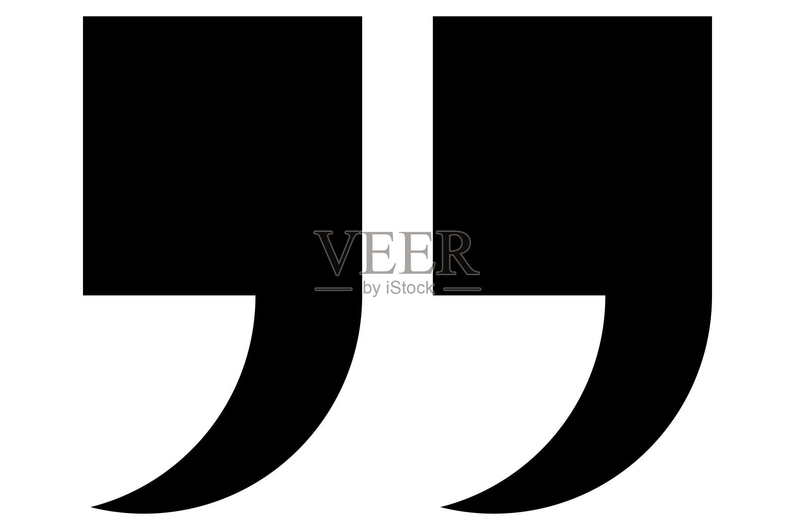 引号。黑色逗号符号。引用的象征。设计元素图片