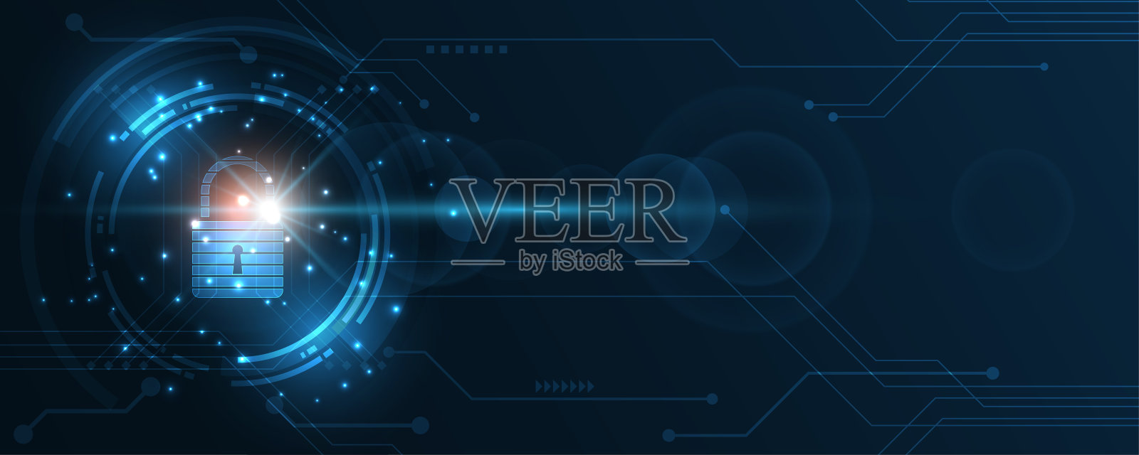 挂锁安全网络数字概念摘要技术背景保护系统创新矢量插图插画图片素材