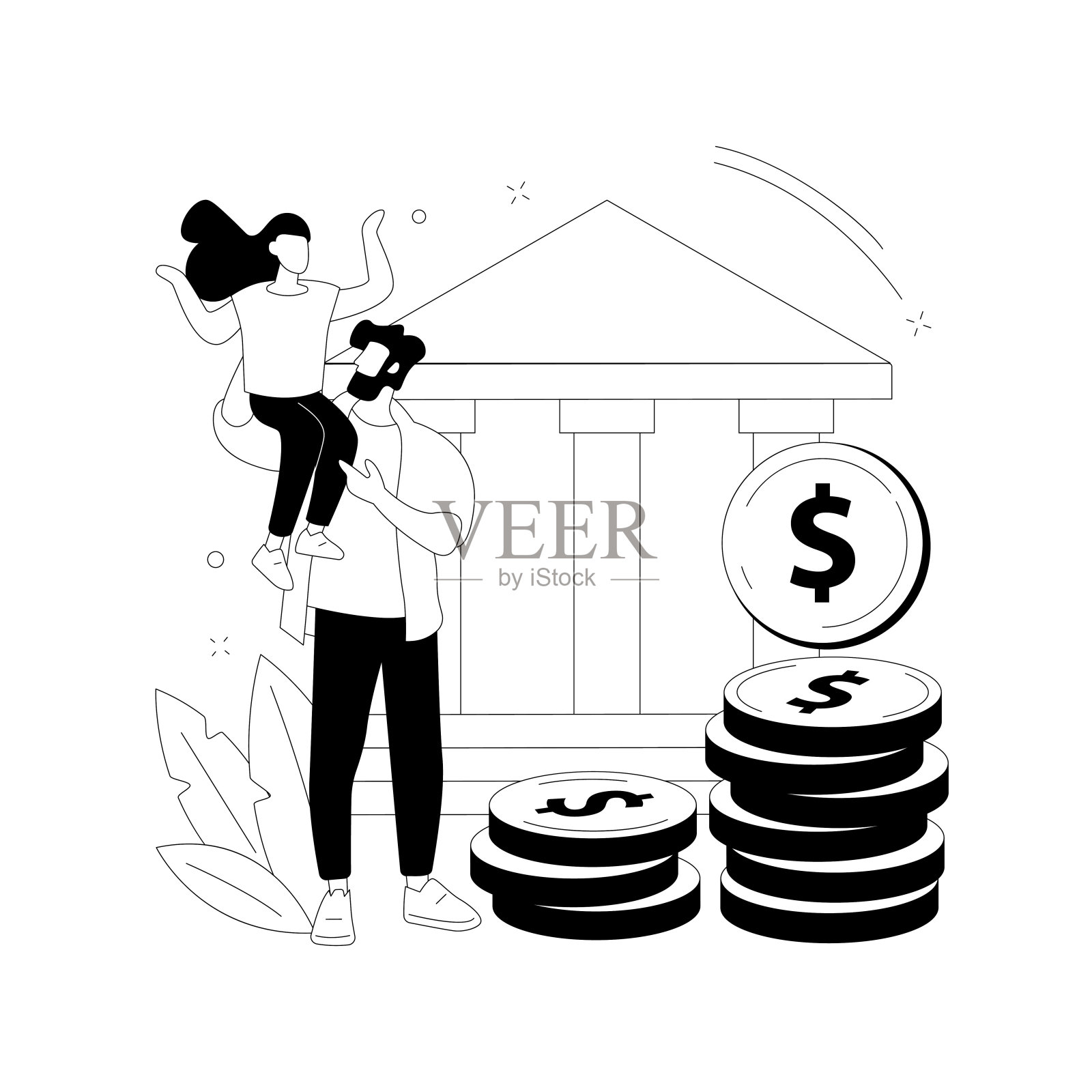 托儿补贴抽象概念矢量插图。插画图片素材