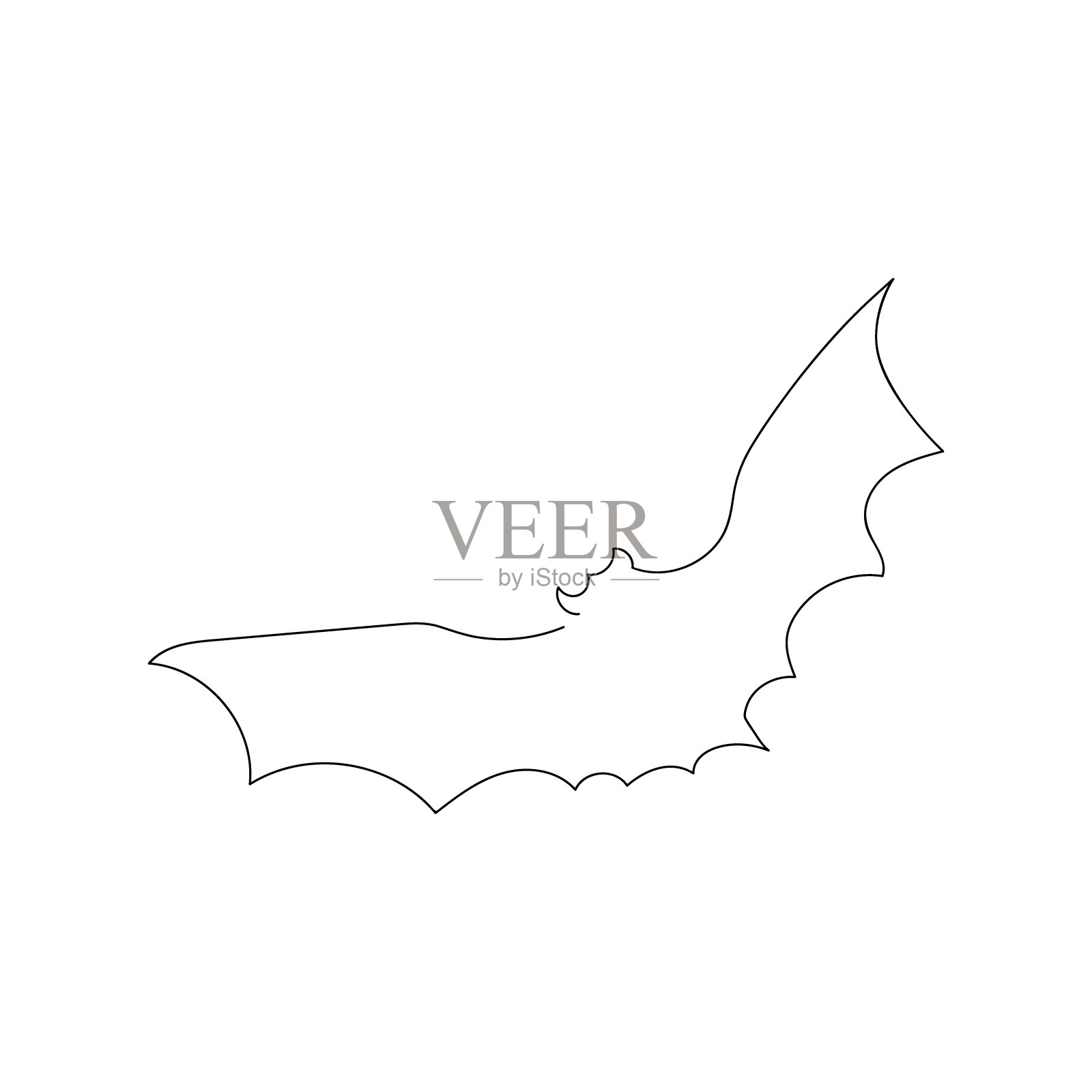 蝙蝠飞一行艺术。连续线绘制万圣节主题，哥特式，恐怖，可怕，夜兽。插画图片素材