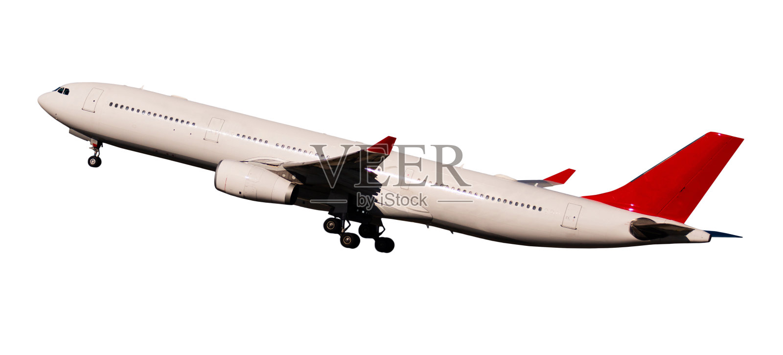 商用客机，隔离在白色背景上照片摄影图片